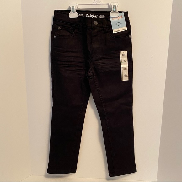 Cat & Jack Boys Relaxed Straight Gray & Skinny Stretch NWT Black Jeans Size 7 - Picture 10 of 16